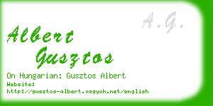 albert gusztos business card